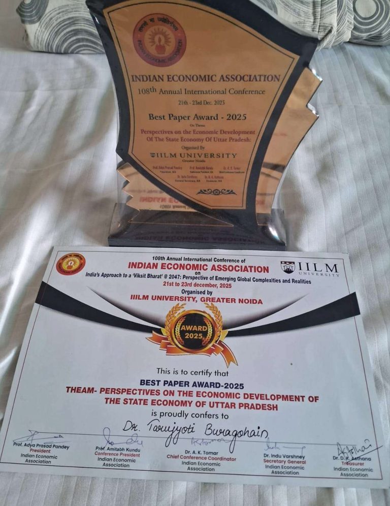 Best Paper Award 2025, Indian Economic Association